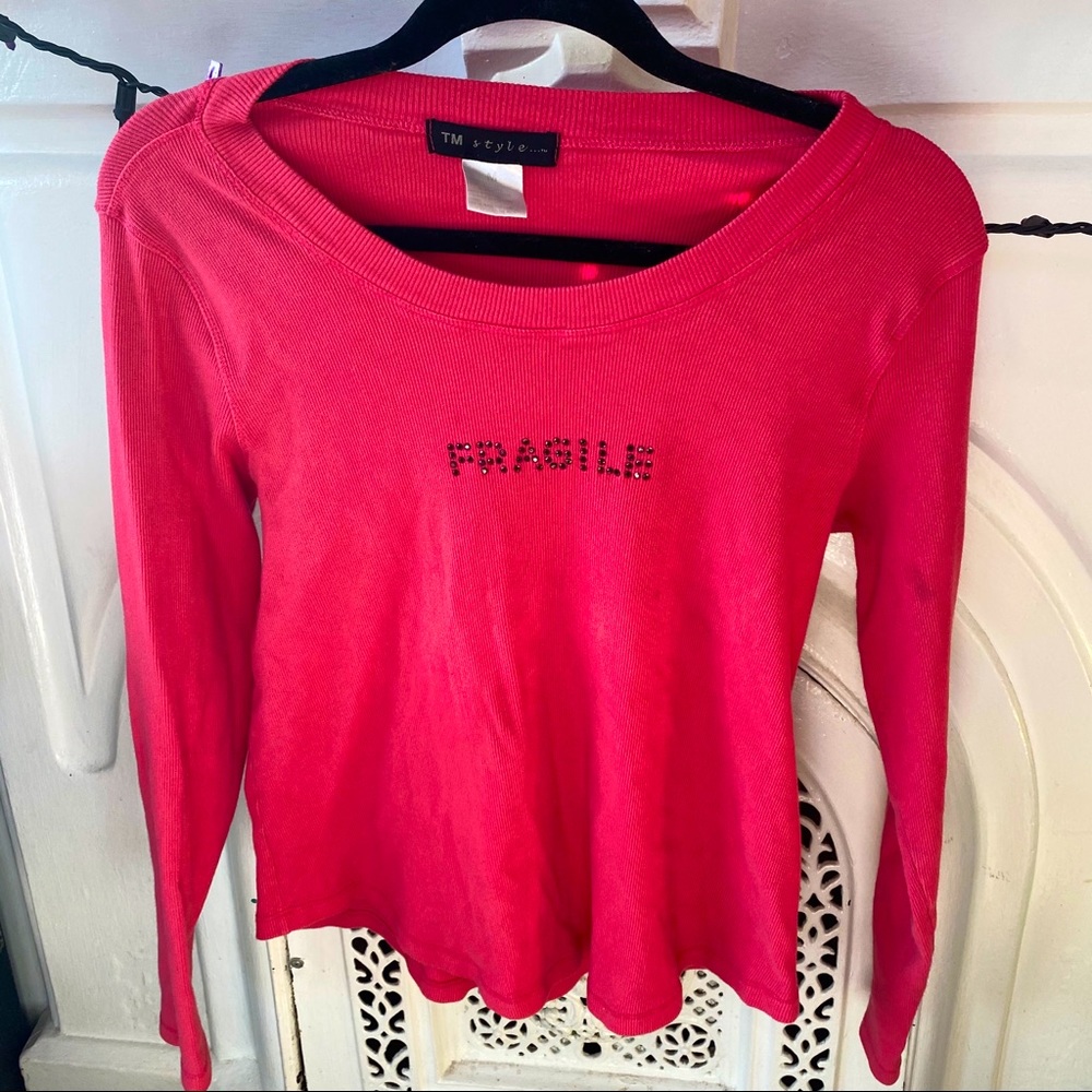 “FRAGILE” Long Sleeve Top